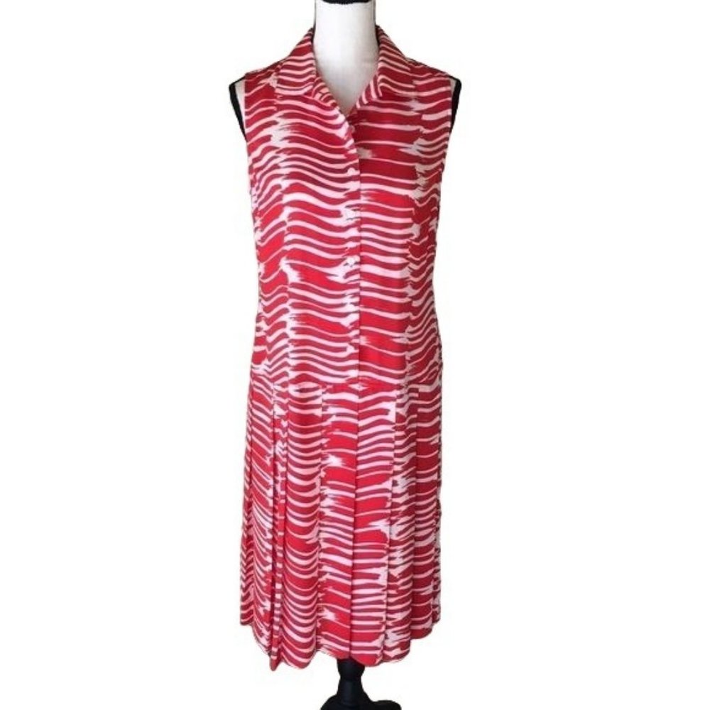 Cabi Orange and White Drop waist Dress - Picture 2 of 5